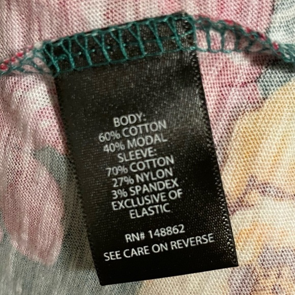 Torrid Babydoll Poplin Smocked Bodice Puff Sleeve Floral Top - Picture 6 of 6